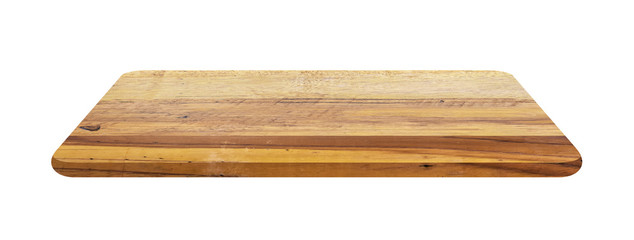 Empty wood cutting board Isolated on background.