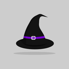 Witches hat icon, Halloween symbol, flat design template, vector illustration