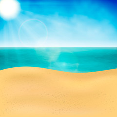 Summer sea beach. Vector background for banners, posters, cards, and much more.