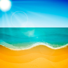 Fototapeta na wymiar Summer sea beach. Vector background for banners, posters, cards, and much more.