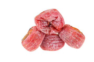 Dried persimmon on a white background