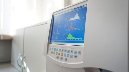 Computer Monitors Showing research medical data on the screen