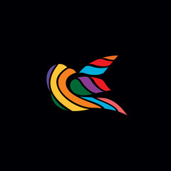 Obraz premium bird with full color logo design