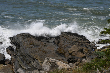 High surf and waves crashing at Sea Ranch, CA