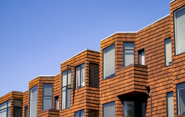 Fototapeta na wymiar Orange Architecture Wood Angles 