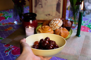 Traditional Day of the Dead offering in Mexico