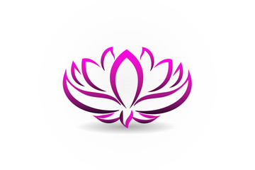 Logo blossom lotus flower  spa massage id card icon vector image