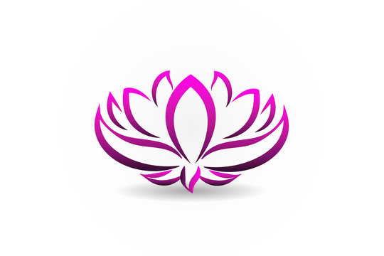 Logo blossom lotus flower  spa massage id card icon vector image