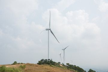 Large wind power generation on the top of the mountain