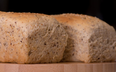 Two Freshly Baked Bread Loaves