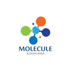 DNA Molecule atom logo abstract technology design vector