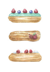 watercolor food dessert sweet cake