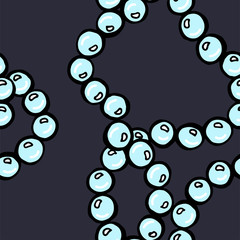 Hand Drawn seamless pattern Necklace with Pearls Sketch Symbol isolated on white background. Vector Jewelry In Trendy Style. Necklace hand drawing sketches elements