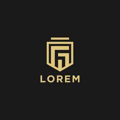 the initial letter FT shield logo. from company icon template - vector