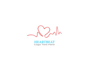 Simple design heartbeat pulse template vector