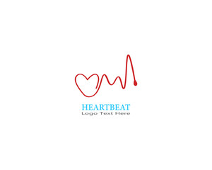 Simple design heartbeat pulse template vector