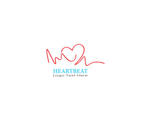 Simple design heartbeat pulse template vector
