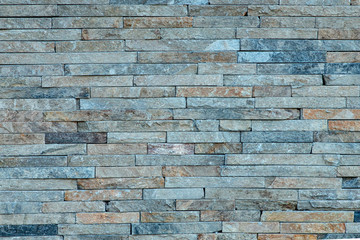 Gray stone texture wall, bricks, template, background with copy space, green ivy plant leaves,