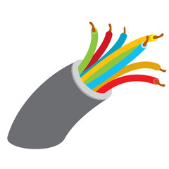 High voltage wires icon on a white background