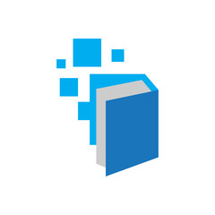 pixel book ebook logo design vector Electronic Library icon