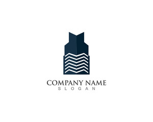 Obraz premium Real estate logo city modern with square shape