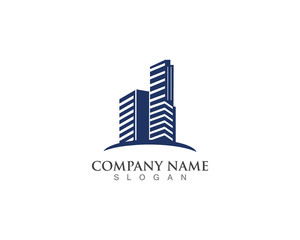 Real estate logo city modern with square shape