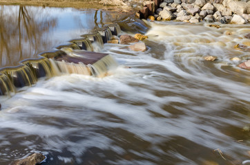 water flowing over the rocks