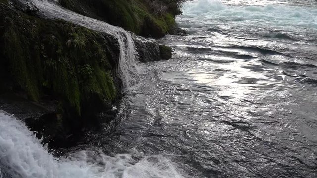 Rhine Falls of Schaffhausen, Switzerland, Europe. The Rhine Falls is a waterfall in Switzerland, Europe. The falls are located on the High Rhine, the border between the cantons of Schaffhausen and ZH