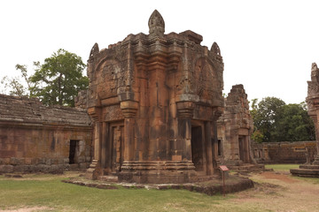 Naklejka premium Phanom-rung castle is Khmer architecture art in Khmer civilization period about Buddhist century 15, Buri-ram provinc.