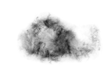Textured Smoke,Abstract black,isolated on white background