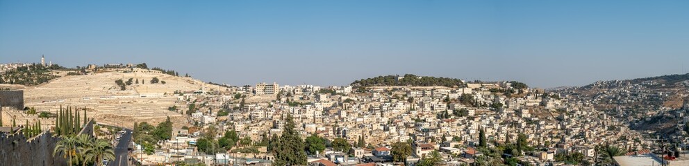 Fototapeta na wymiar Panoramic View of Jerusalem Looking east from Old City
