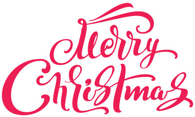 Fototapeta na wymiar Merry Christmas handwritten calligraphy text lettering template type greeting card