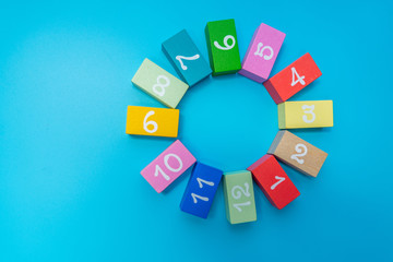 colorful children's cubes with numbers