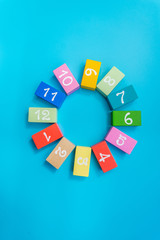 colorful children's cubes with numbers