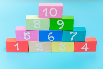 colorful children's cubes with numbers