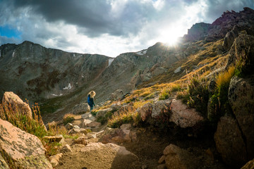 hiker in the mountains