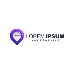 awesome pin chat logo design