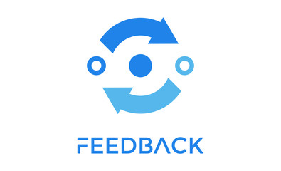 Feedback icon illustration. Creative sign from icons collection. Filled flat Feedback icon for product packaging.