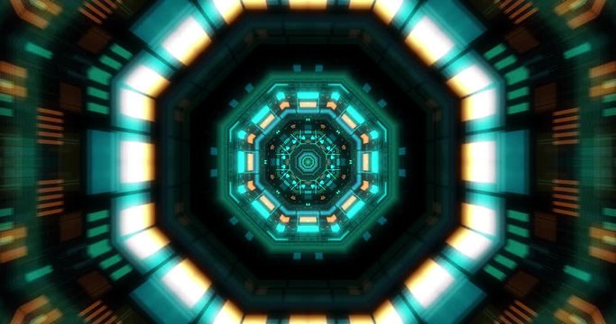 Seamless loop of abstract Large Hadron Collider. Speed portal. Data science. Big Data and Flow of digital network. Analysis system and processings. Particle Collision and Blackhole. 3D render