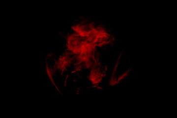 Fototapeta premium Textured Smoke, Abstract red,isolated on black background