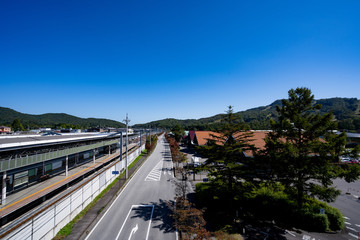 Fototapeta na wymiar 写真素材: 軽井沢駅からの風景