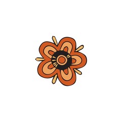 Set abstract sun flowers ethnic vector isolated summer icon design