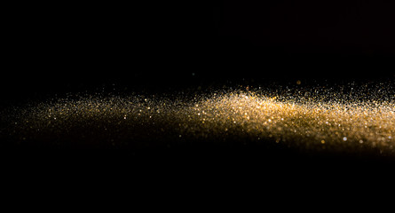 glitter lights grunge background, gold glitter defocused abstract Twinkly gold Lights Background.