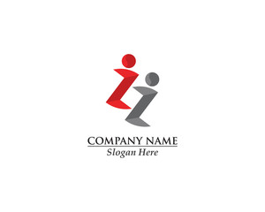 People character abstract logo concept