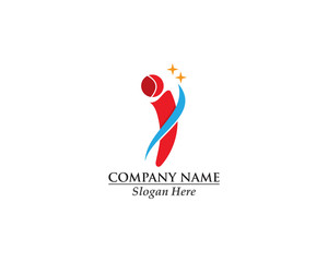 People character abstract logo concept