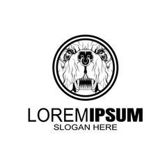 Bulldog logo vector design template in isolated white background