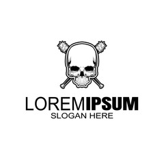 Skull logo, icon or skull illustration, vector of skeleton.