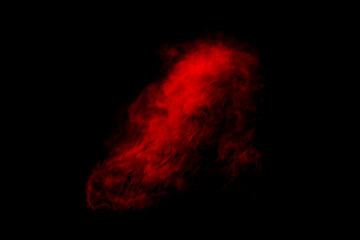 Textured Smoke, Abstract red,isolated on black background