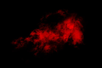 Textured Smoke, Abstract red,isolated on black background