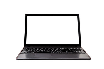 old laptop isolated on white background,clipping path